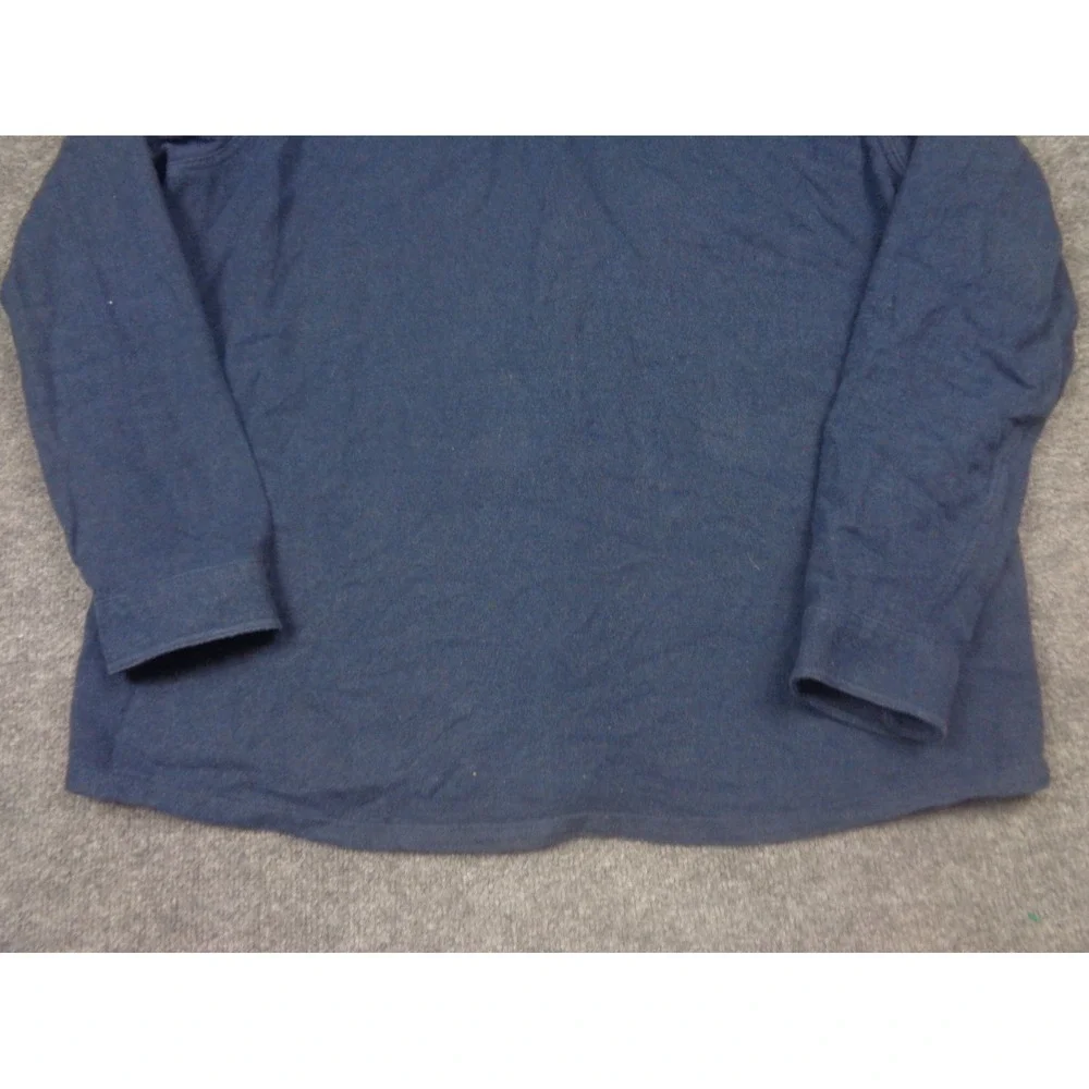 Patagonia Fjord Heavy Flannel Shirt Mens XXL‎ Navy Blue Cotton Long Sleeve